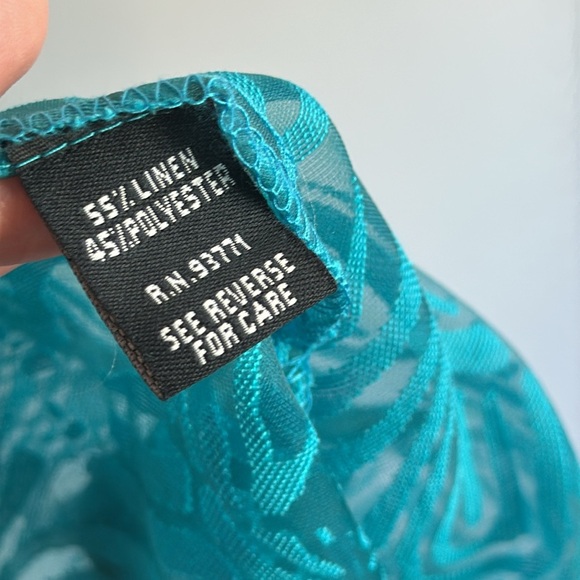 Kaktus Textured Turquoise Lagenlook Slouch Pockets Jacket Wooden Button Front L - Picture 8 of 16